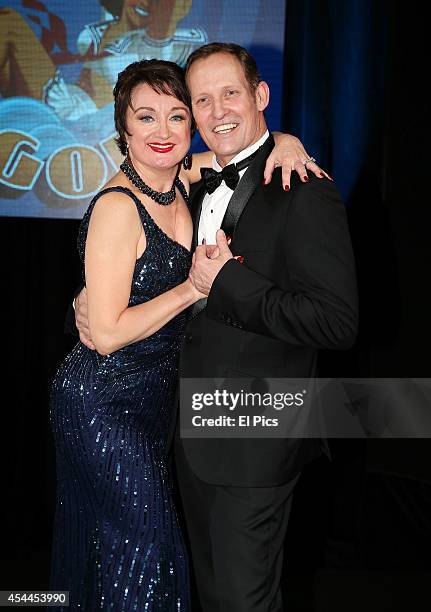 Caroline O'Conner and Todd McKenney pose at the Anything Goes cast announcement on September 1, 2014 in Sydney, Australia.