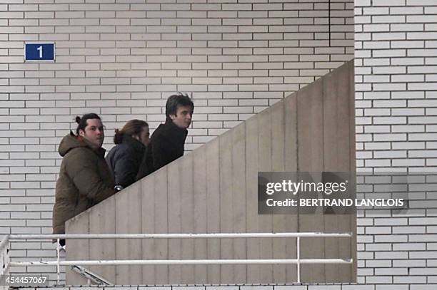 French film director Claude Berri's sons, Darius Langmann and Thomas Langmann arrive, on January 10, 2009 at the Pitie-Salpetriere hospital in Paris,...