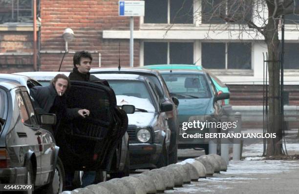 French film director Claude Berri's sons Darius Langmann and Thomas Langmann arrive, on January 10, 2009 at the Pitie-Salpetriere hospital in Paris,...