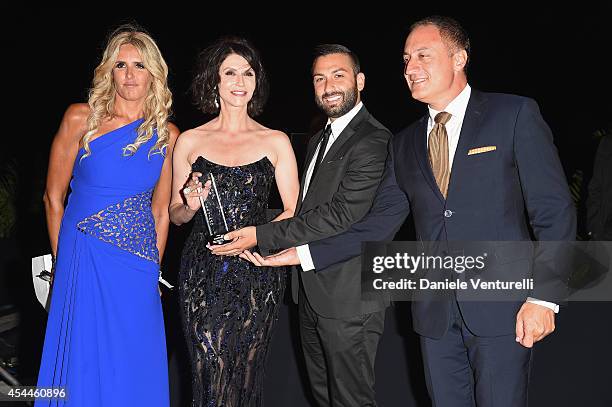 Tiziana Rocca and Alessandra Martines and Ivan Gioia and guest attend the Kineo Award during the 71st Venice Film Festival on August 31, 2014 in...