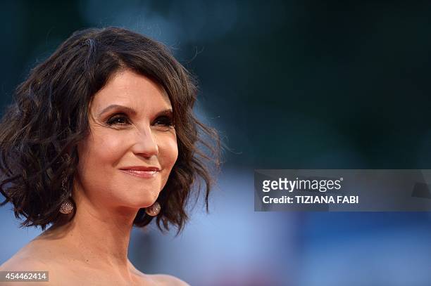 Actress Alessandra Martines arrives for the screening of the movie "Hungry Hearts" presented in competition at the 71st Venice Film Festival on...