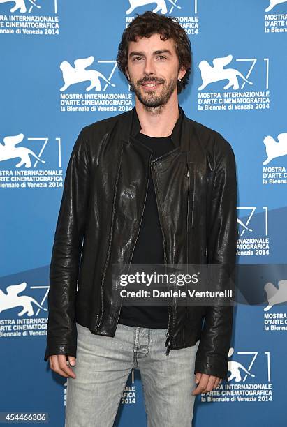 Actor Michele Riondino attends 'Il Giovane Favoloso' Photocall during the 71st Venice Film Festival at Palazzo Del Casino on September 1, 2014 in...