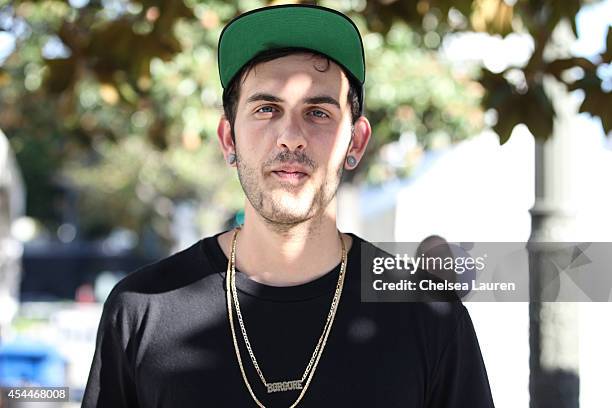 Borgore is seen backstage during day 2 of the Made in America Festival at Los Angeles Grand Park on August 31, 2014 in Los Angeles, California.