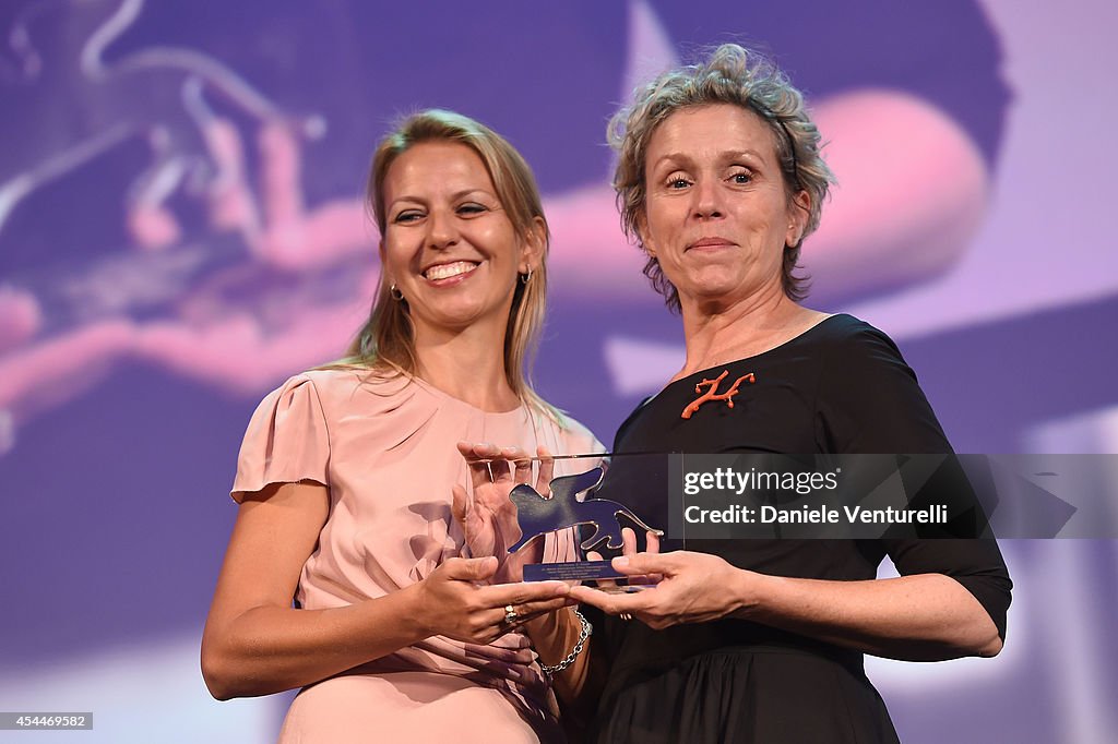 Frances McDomand Is Awarded With Persol Tribute To Visionary Talent Award 2014 - Awards Ceremony - 71st Venice Film Festival