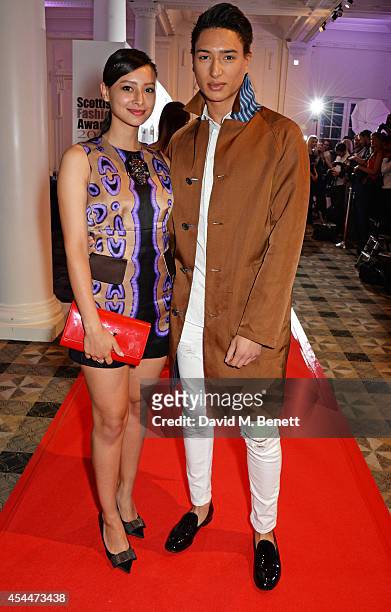Leah Weller and Natt Weller arrive at the Scottish fashion invasion of London at the 9th annual Scottish Fashion Awards at 8 Northumberland Avenue on...