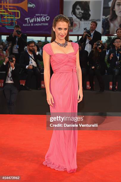 Isabella Ragonese attends the 'Il Giovane Favoloso' premiere during the 71st Venice Film Festival at Sala Grande on September 1, 2014 in Venice,...