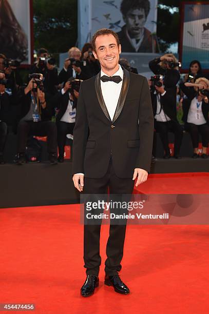 Elio Germano attends the 'Il Giovane Favoloso' premiere during the 71st Venice Film Festival at Sala Grande on September 1, 2014 in Venice, Italy.