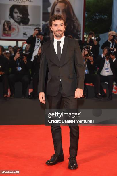 Michele Riondino attends the 'Il Giovane Favoloso' premiere during the 71st Venice Film Festival at Sala Grande on September 1, 2014 in Venice, Italy.