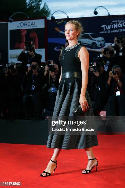 Actress Uma Thurman attends the 'Nymphomaniac: Volume 2 - Directors Cut' premiere during the 71st Venice Film Festival on September 1, 2014 in...