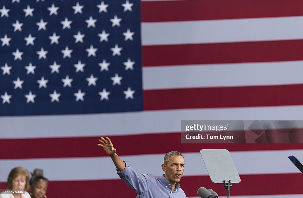 President Obama Speaks At Labor Day Festival In Milwaukee