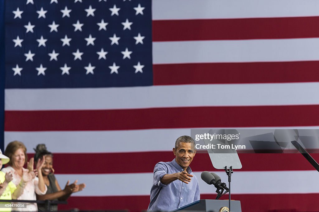 President Obama Speaks At Labor Day Festival In Milwaukee