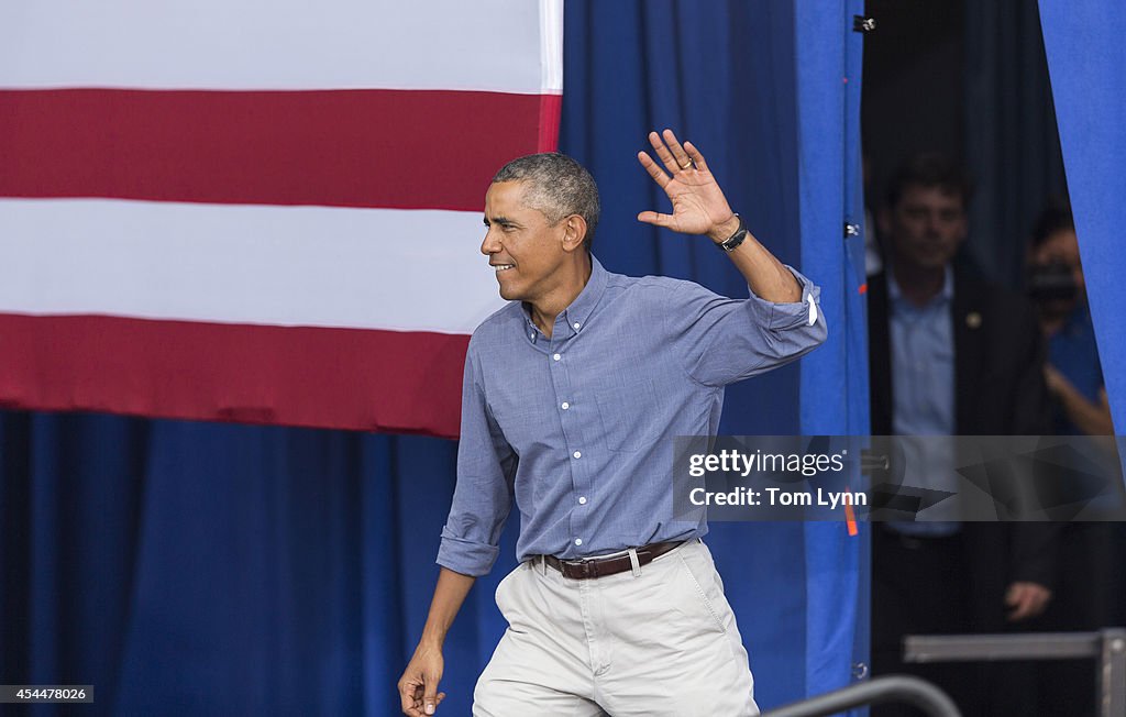 President Obama Speaks At Labor Day Festival In Milwaukee