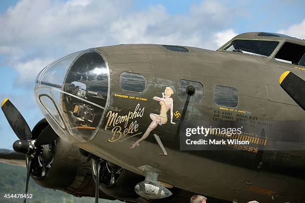 The World War II Era, Boeing B-17 nicknamed Memphis Belle is displayed on September 1, 2014 in Roanoke, Virginia. Though it is not the original...