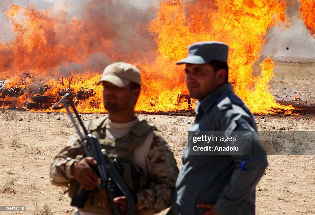 Afghan security annihilates 21 tones narcotic drug in Herat