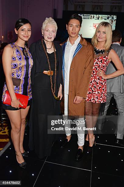 Leah Weller, Dame Vivienne Westwood, Natt Weller and Laura Whitmore attend the Scottish fashion invasion of London at the 9th annual Scottish Fashion...