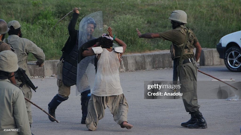 Clashes during the ongoing anti-government protests in Islamabad