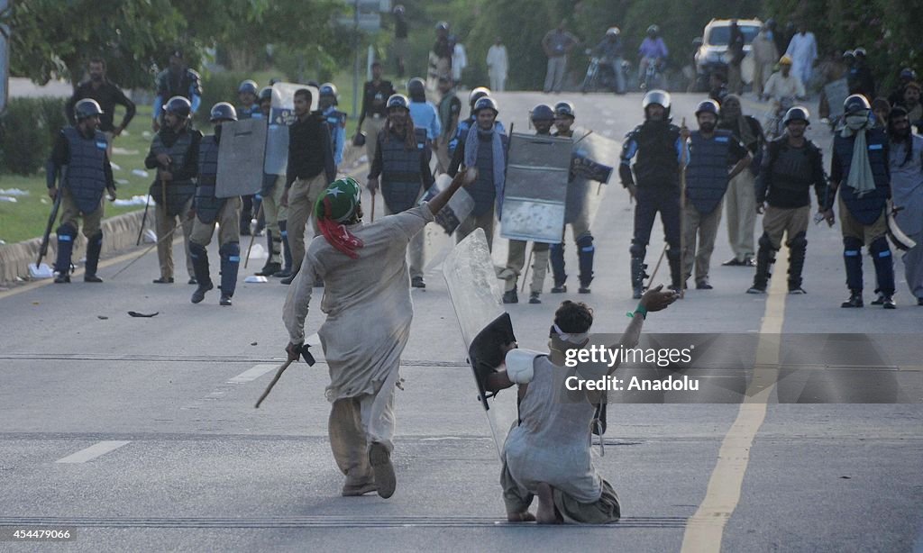 Clashes during the ongoing anti-government protests in Islamabad