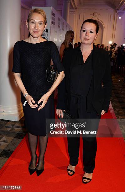 Justine Picardie and Avril Mair arrive at the Scottish fashion invasion of London at the 9th annual Scottish Fashion Awards at 8 Northumberland...