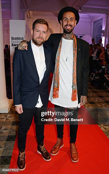 Duncan Sweeny and Richard Davies arrive at the Scottish fashion invasion of London at the 9th annual Scottish Fashion Awards at 8 Northumberland...