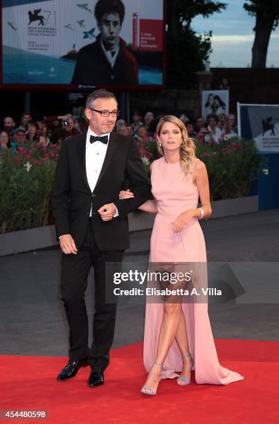 Helena Bordon and Laurent Vinay attend the 'Il Giovane Favoloso' premiere during the 71st Venice Film Festival at Sala Grande on September 1, 2014 in...