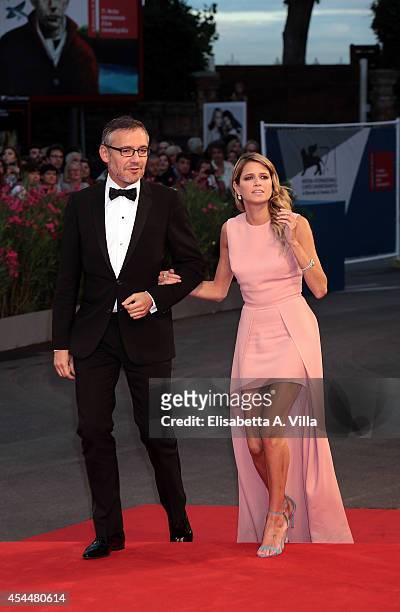 Helena Bordon and Laurent Vinay attend the 'Il Giovane Favoloso' premiere during the 71st Venice Film Festival at Sala Grande on September 1, 2014 in...