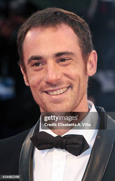 Actor Elio Germano attends the 'Il Giovane Favoloso' premiere during the 71st Venice Film Festival at Sala Grande on September 1, 2014 in Venice,...