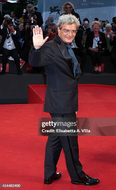 Director Mario Martone attends the 'Il Giovane Favoloso' premiere during the 71st Venice Film Festival at Sala Grande on September 1, 2014 in Venice,...