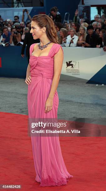 Actress Isabella Ragonese attends the 'Il Giovane Favoloso' premiere during the 71st Venice Film Festival at Sala Grande on September 1, 2014 in...