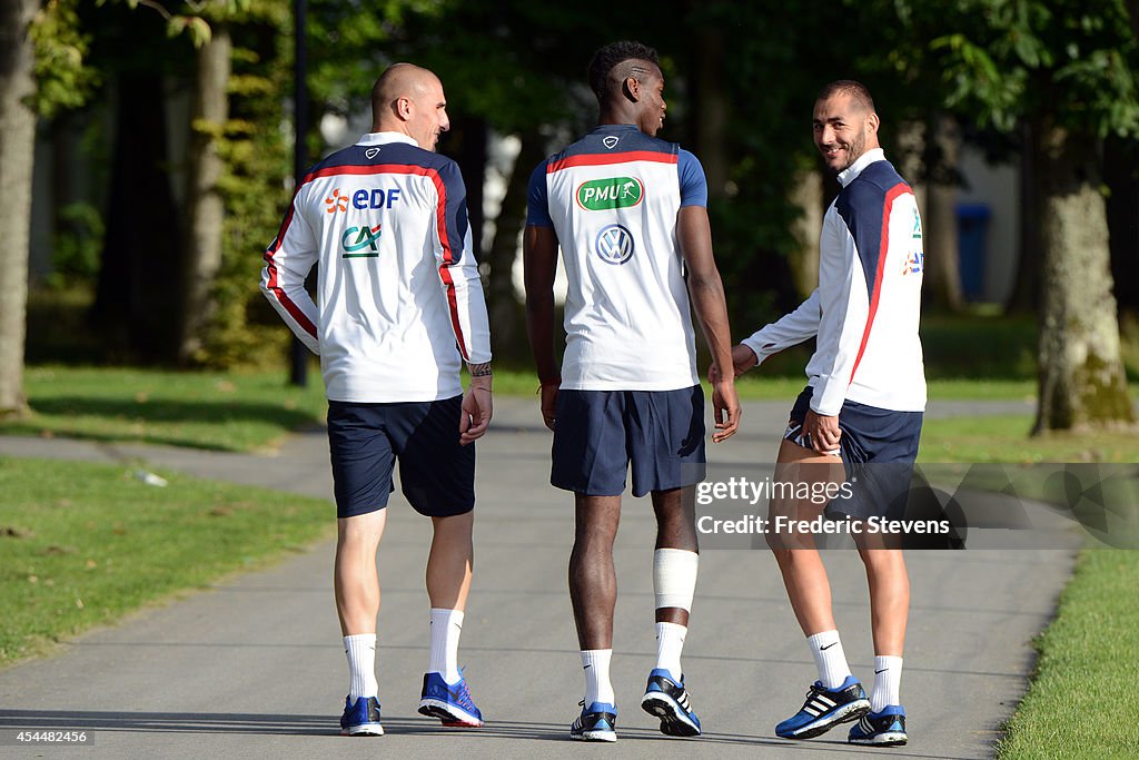 First Day of France's Soccer Team Training Before The Friendly Soccer Match Against Spain To Be Held on September 4th, 2014