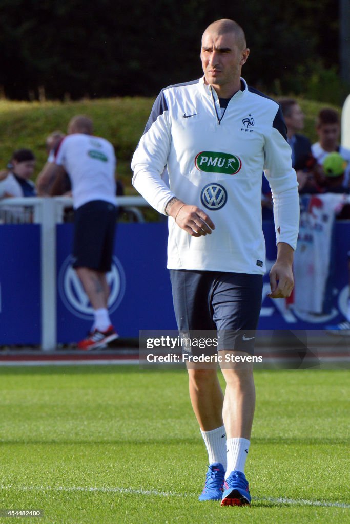 First Day of France's Soccer Team Training Before The Friendly Soccer Match Against Spain To Be Held on September 4th, 2014