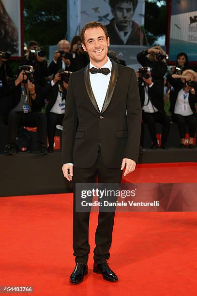 Elio Germano attends the 'Il Giovane Favoloso' premiere during the 71st Venice Film Festival at Sala Grande on September 1, 2014 in Venice, Italy.