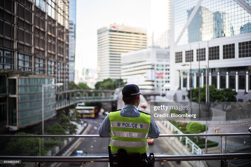 Financial District Steps Up Security As Hong Kong Protesters Vow Showdown Over China's 'Puppet' Plan