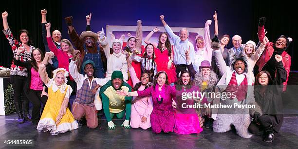 Cast crew and producers of Moey's Fairytale Adventure World Premiere at Dix Hills Performing Arts Center - Five Towns College on December 8, 2013 in...