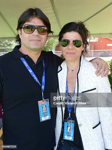 Sound designer Tomer Eliav and director Vanessa Lapa attend the Labor Day picnic in the park at the 2014 Telluride Film Festival - Day 4 on September...