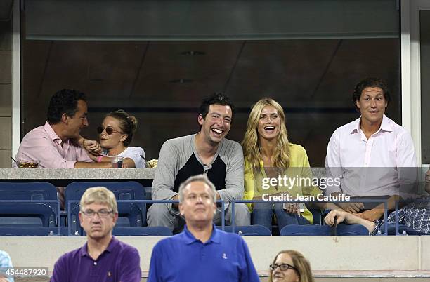 Olivier Sarkozy and girlfriend Mary-Kate Olsen , Heidi Klum and boyfriend Vito Schnabel attend Day 8 of the 2014 US Open at USTA Billie Jean King...