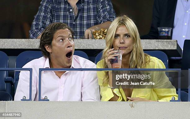 Heidi Klum and her boyfriend Vito Schnabel attend Day 8 of the 2014 US Open at USTA Billie Jean King National Tennis Center on September 1, 2014 in...