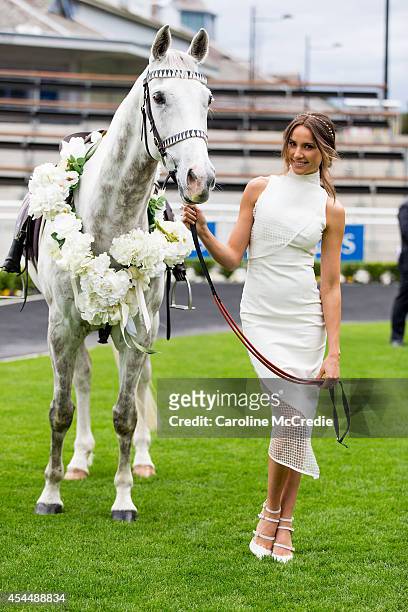 Rachael Finch poses at the launch of the 2014 Sydney Spring Carnival at Royal Randwick Racecourse on September 2, 2014 in Sydney, Australia.