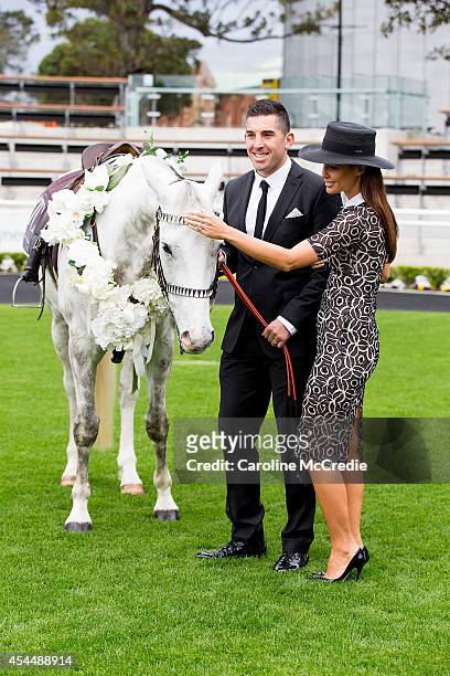 Pose at the launch of the 2014 Sydney Spring Carnival at Royal Randwick Racecourse on September 2, 2014 in Sydney, Australia.