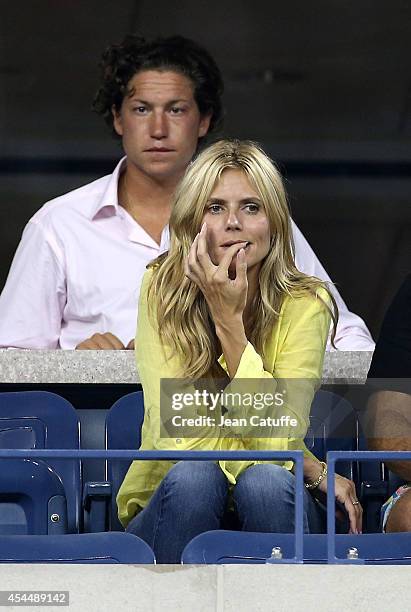 Heidi Klum and her boyfriend Vito Schnabel attend Day 8 of the 2014 US Open at USTA Billie Jean King National Tennis Center on September 1, 2014 in...