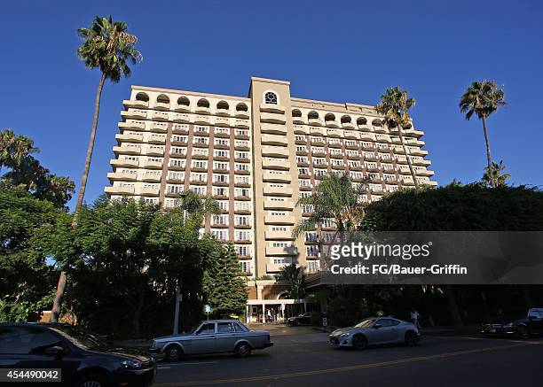 View of the Four Seasons hotel in Beverly Hills on September 01, 2014 in Los Angeles, California.
