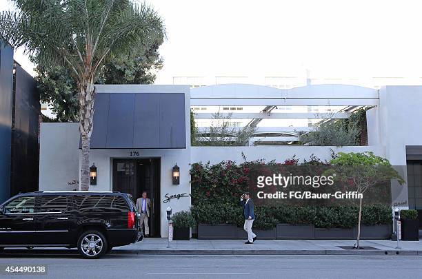 View of Spago restaurant in Beverly Hills on September 01, 2014 in Los Angeles, California.