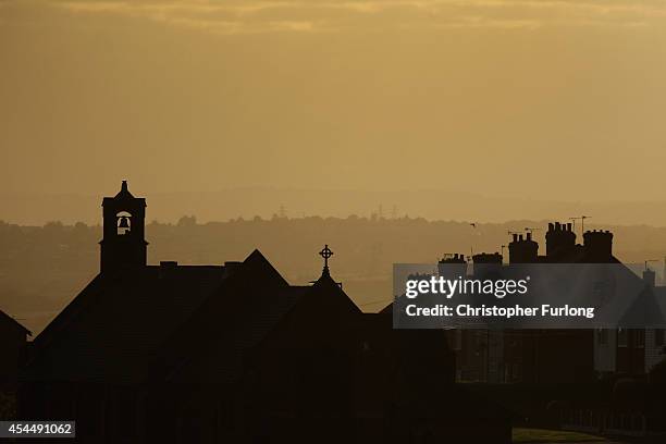 The sun sets over the south Yorkshire town of Rotherham on September 1, 2014 in Rotherham, England. South Yorkshire Police are launching an...