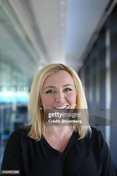 Christy Wyatt, chief executive officer of Good Technology Inc., poses for a photograph following a Bloomberg Television interview in London, U.K., on...