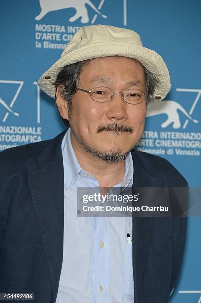 Director Hong Sangsoo attends the 'Hill Of Freedom' photocall during the 71st Venice Film Festival on September 2, 2014 in Venice, Italy.