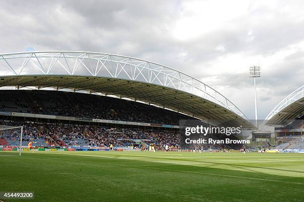 General view during the game at The King Power Stadium at the Galpharm Stadium on August 23, 2014 in Huddersfield, United Kingdom.