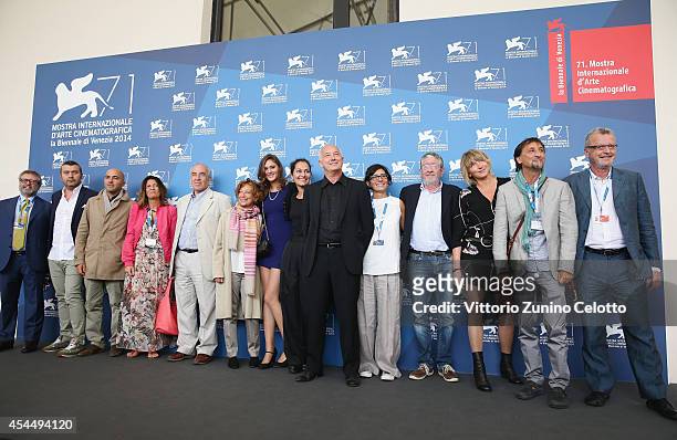 Director Davide Ferrario and guests attend the 'La Zuppa Del Demonio' - Photocall during the 71st Venice Film Festival on September 2, 2014 in...