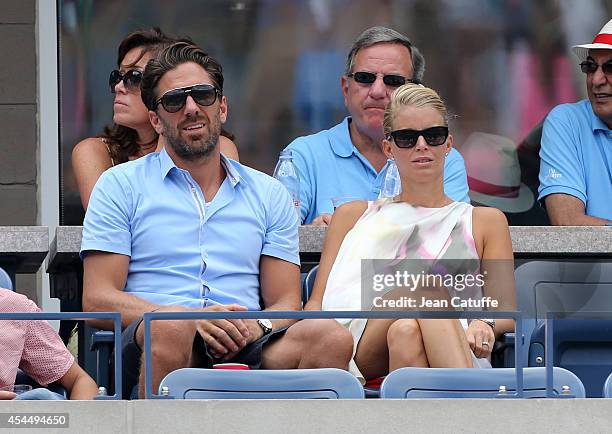 Henrik Lundqvist and his wife Therese Andersson attend Day 8 of the 2014 US Open at USTA Billie Jean King National Tennis Center on September 1, 2014...
