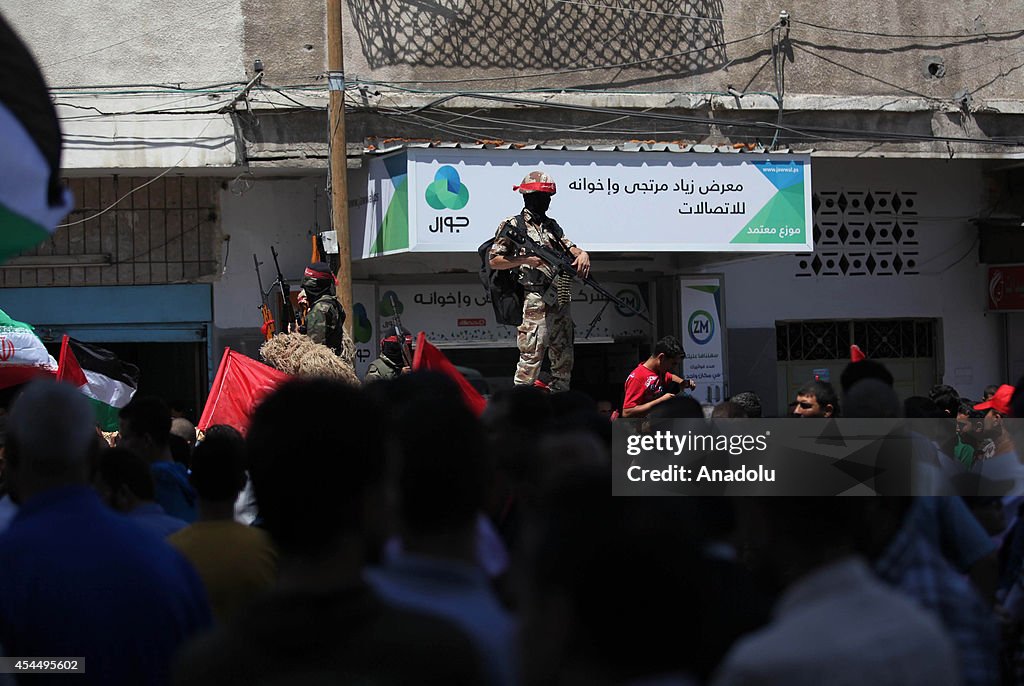 Democratic Front for the Liberation of Palestine members march in Gaza City