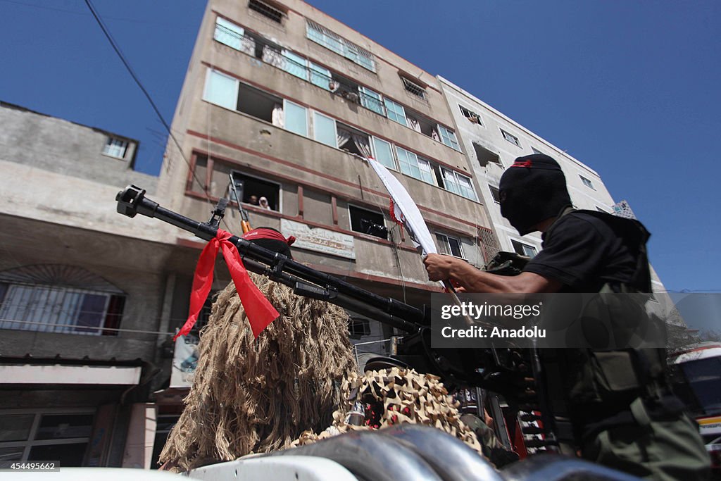 Democratic Front for the Liberation of Palestine members march in Gaza City