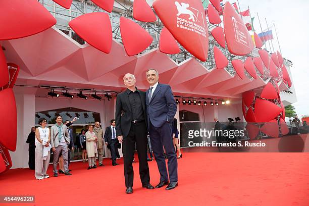 Director Davide Ferrario and Director of the Venice Film Festival Alberto Barbera attend the 'La Zuppa Del Demonio' - Premiere during the 71st Venice...